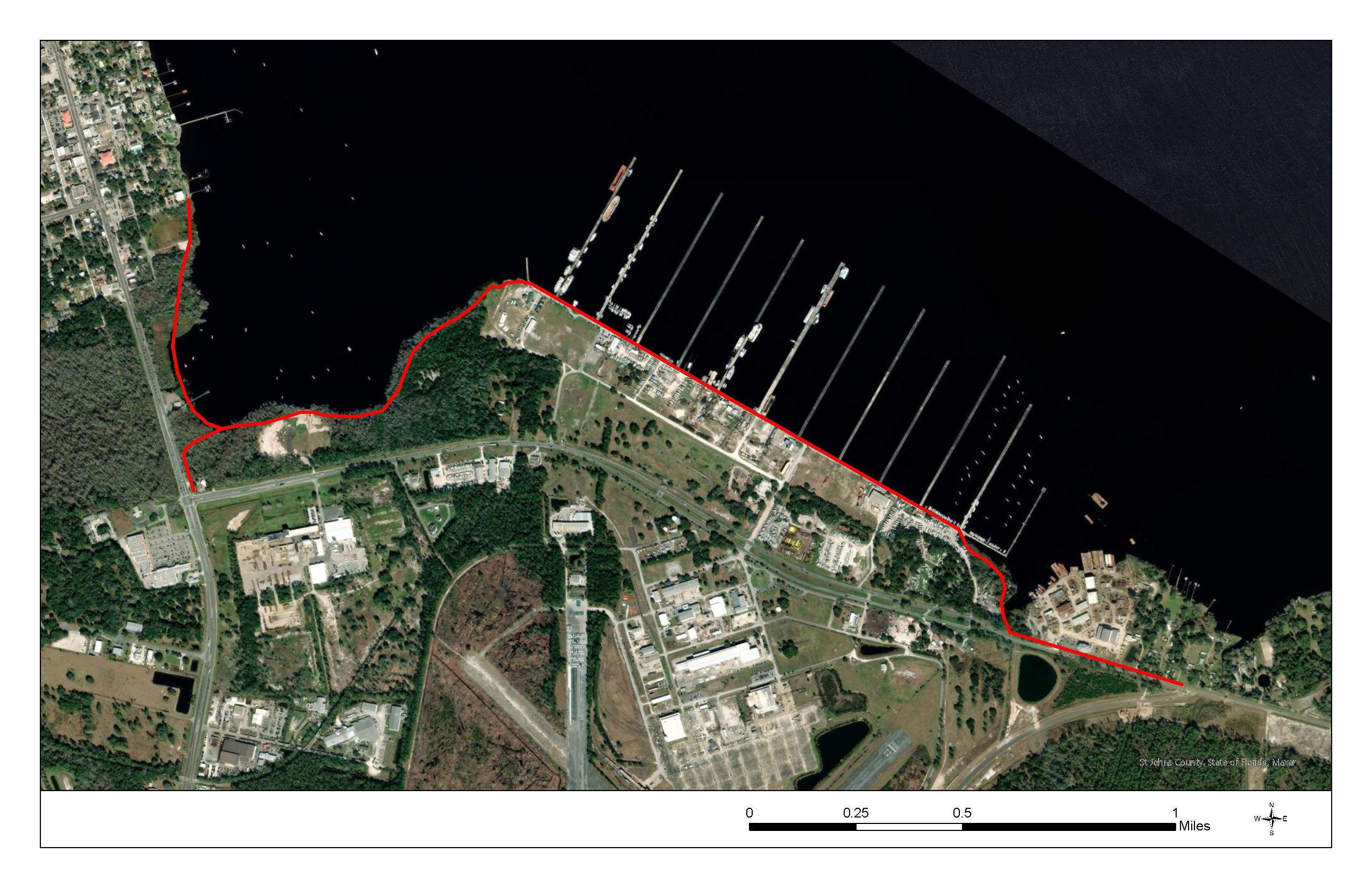 Map of Spring Park to Shands Bridge Trail