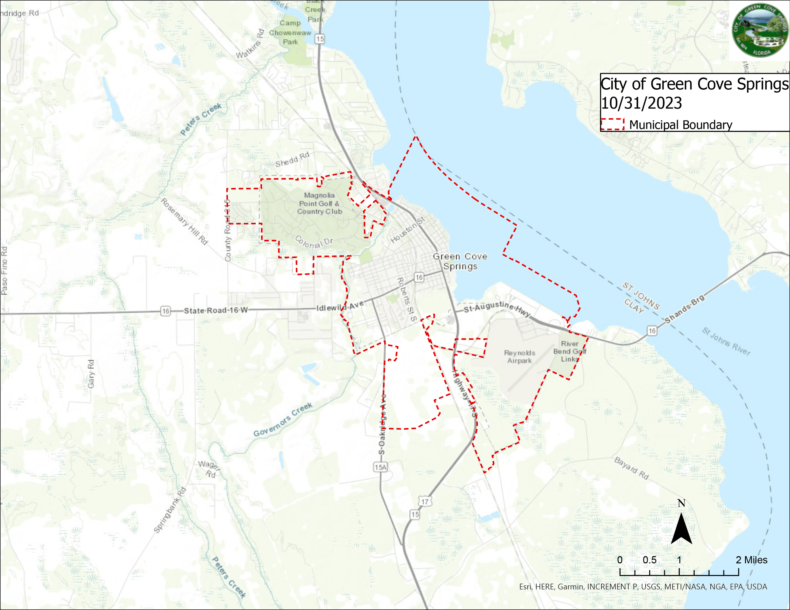 Green Cove Springs Municipal Boundary Map 10.31