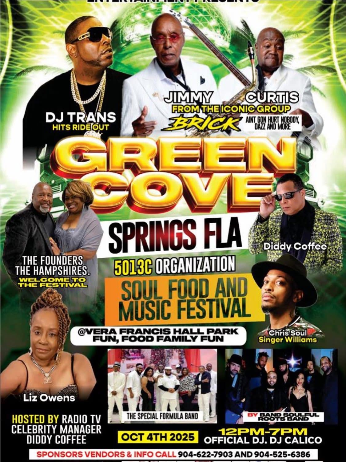 Flyer for Soul Food Festival on October 4, 2025 at Vera Francis Hall Park from noon to 7 PM.