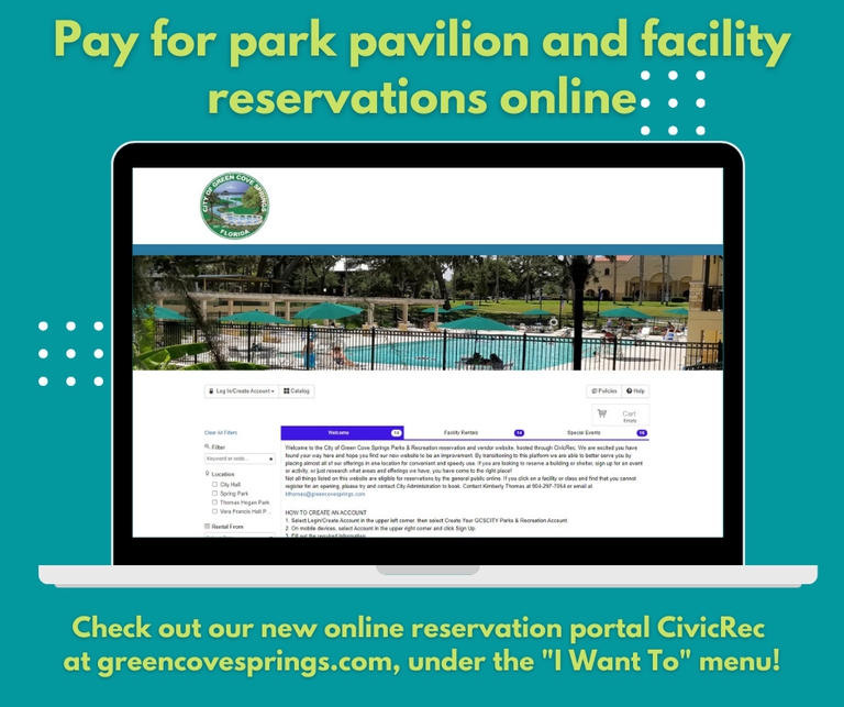 Pay for Park Pavilion and Facility Reservations Online