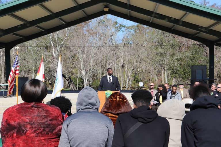 Attendees listening to keynote speaker at past Martin Luther King Junior ceremony