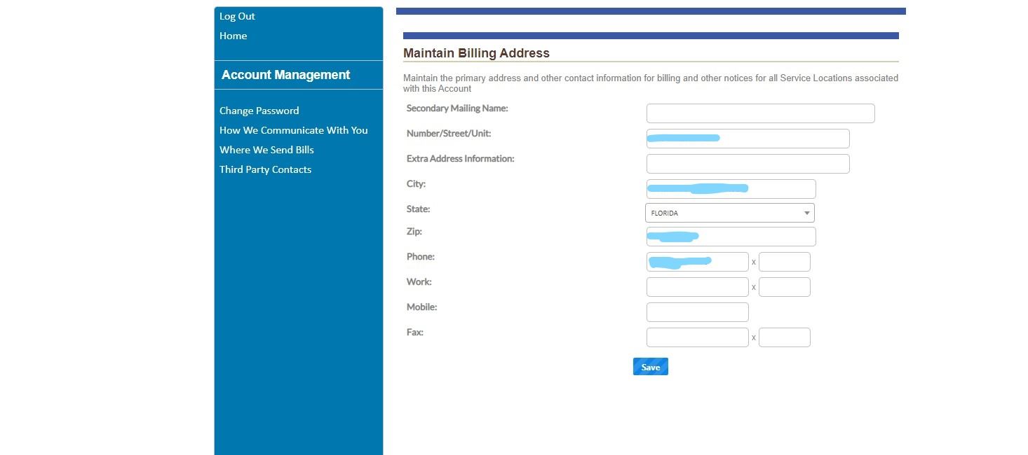 page to change billing address